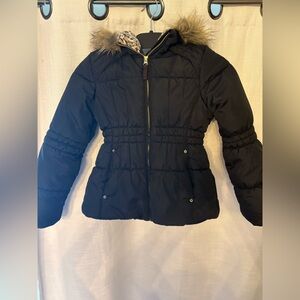 Weather Tamer Puffer Jacket foax fur cheeta print